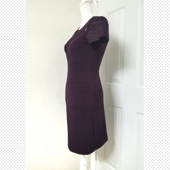 CALVIN KLEIN Cap-sleeve sheath burgundy dress - Picture 4 of 9